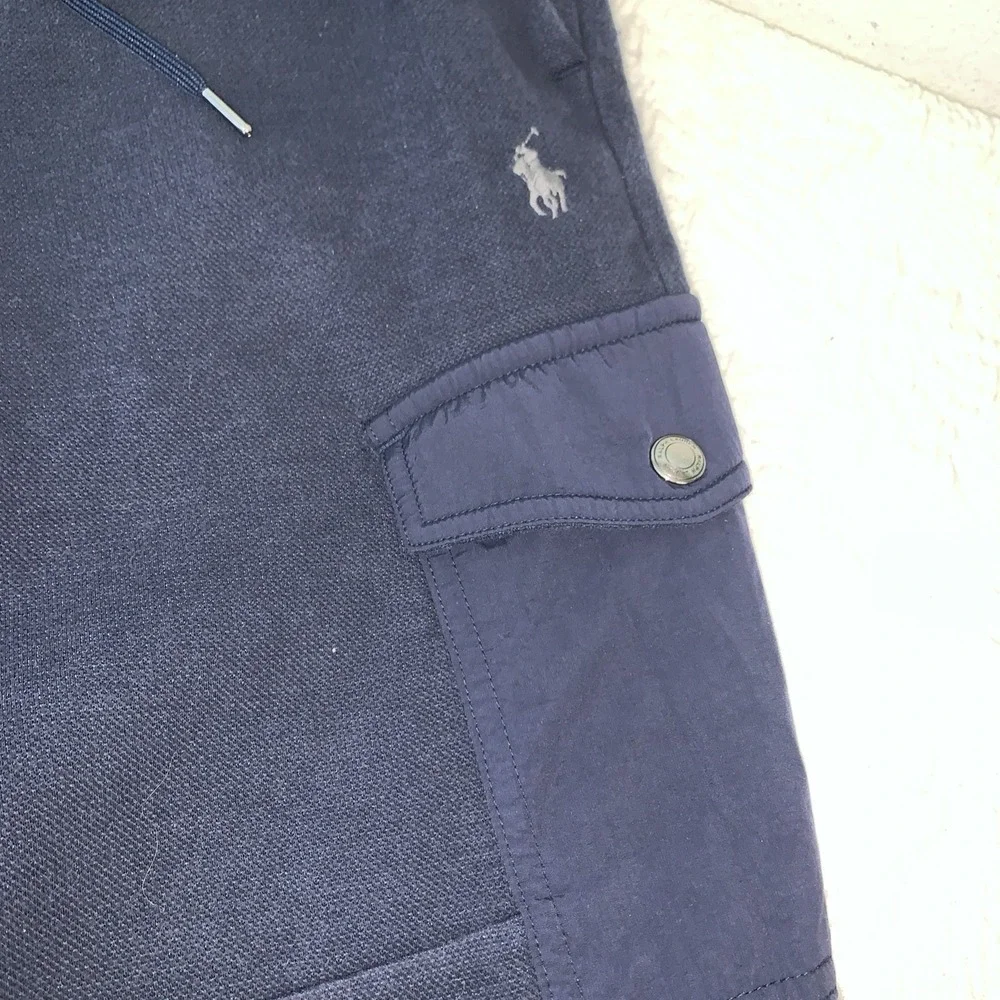 Polo Ralph Lauren Hybrid Quarter-Zip Hoodie & Cargo Jogger Tracksuit - Navy Blue